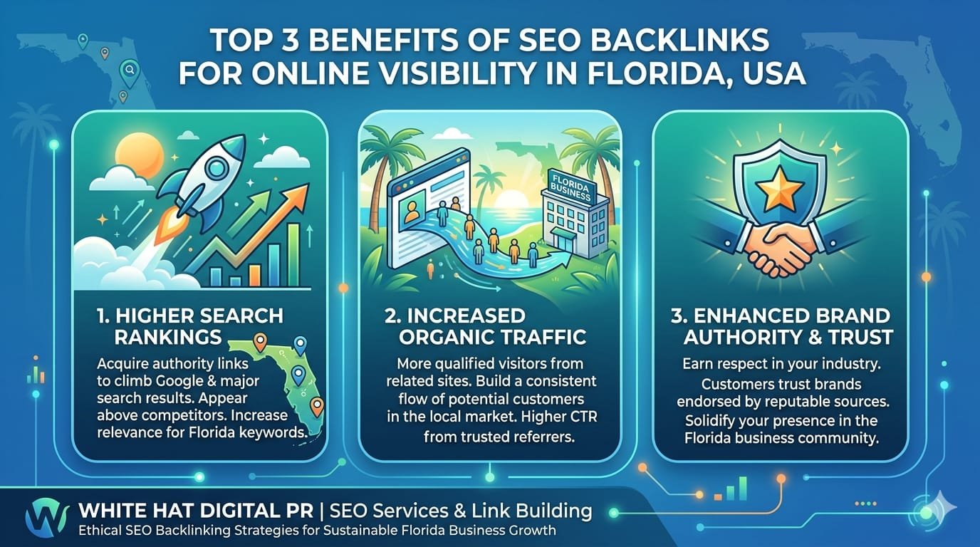 Top 3 Benefits of SEO Backlinks for Online Visibility in Florida, USA